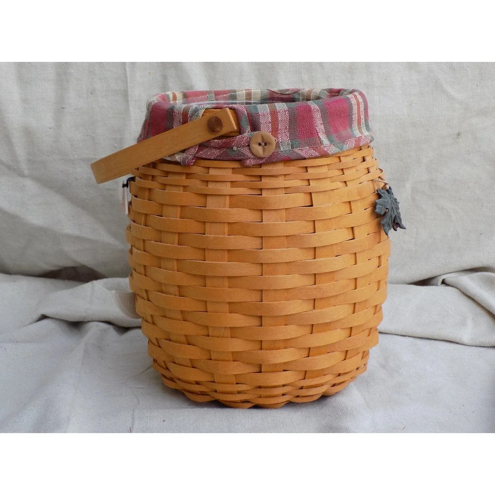 October Fields Basket w/ Protector, Liner & Charm Longaberger